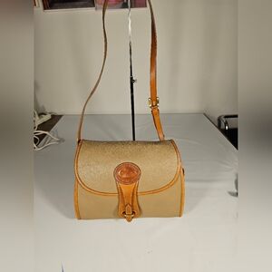 Dooney & Bourke VINTAGE (Taupe) Tan And Brown All Weather Leather Crossbody